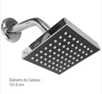 Cabeza de Ducha Cuadrada 4"  C&A  -  Cromada